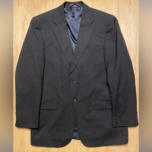Vintage Taylor & Henry Blue Pinstripe Herringbone Stitch Sport Coat Blazer 40R